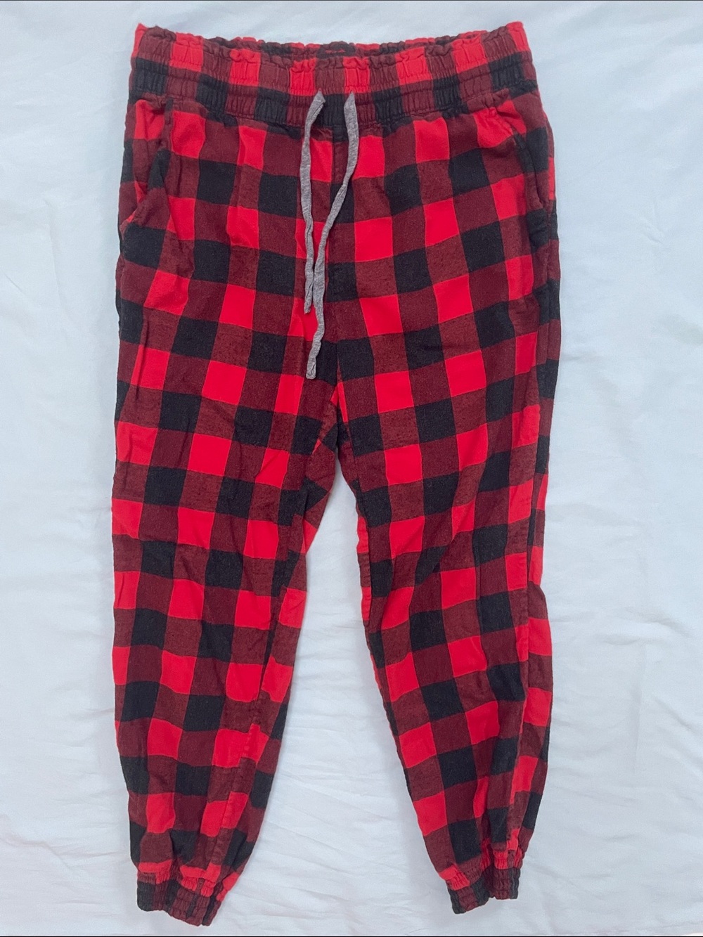 Aerie Red and Black Plaid Pajama Joggers